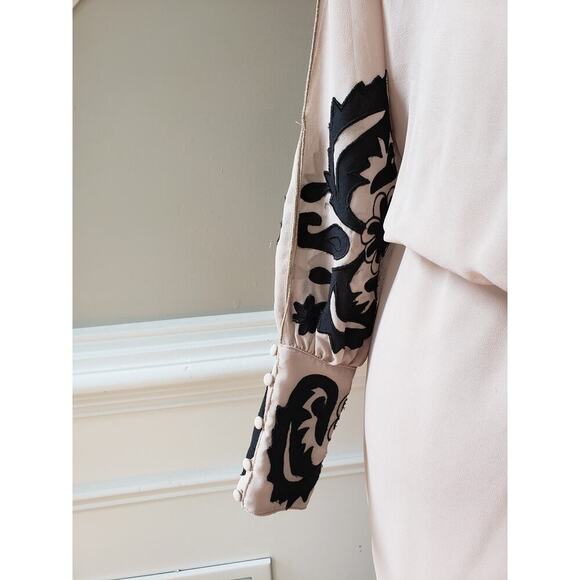 Fab’rik Sheath Dress Women Small Pink Polyester Cinch Waist Cold Shoulder Sleeve - Picture 12 of 15